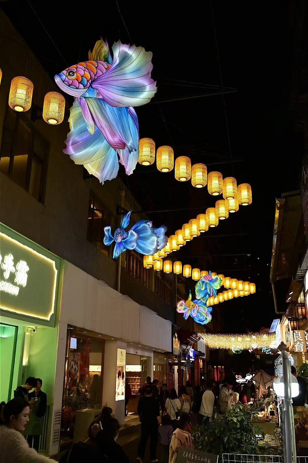 贵阳灯饰画，街区亮化美化，灯光小品，街区空中亮化